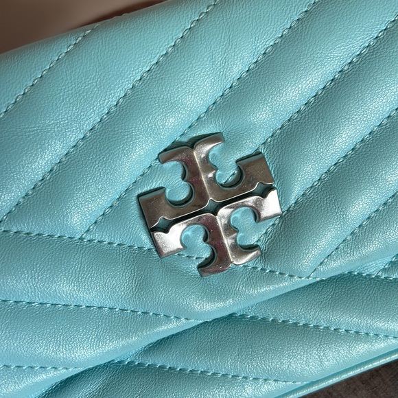 TORY BURCH Kira Small Chevron Shoulder Bag - Light Blue - Picture 9 of 9